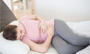 person with stomach ache