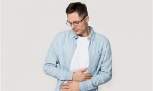 The man feels constipated.